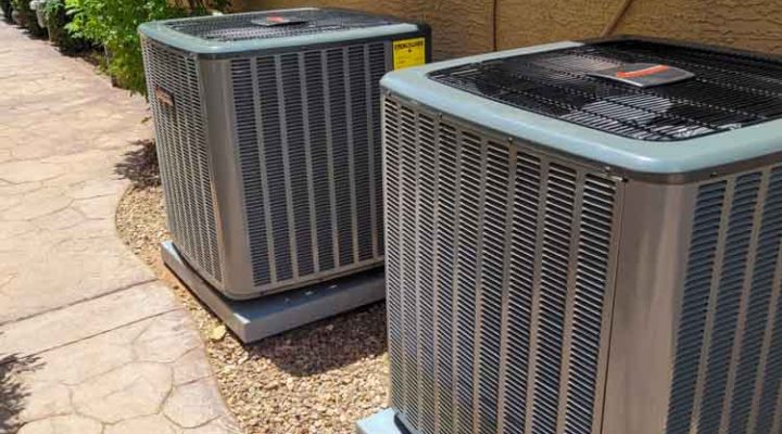 AC units installed outside a residential property